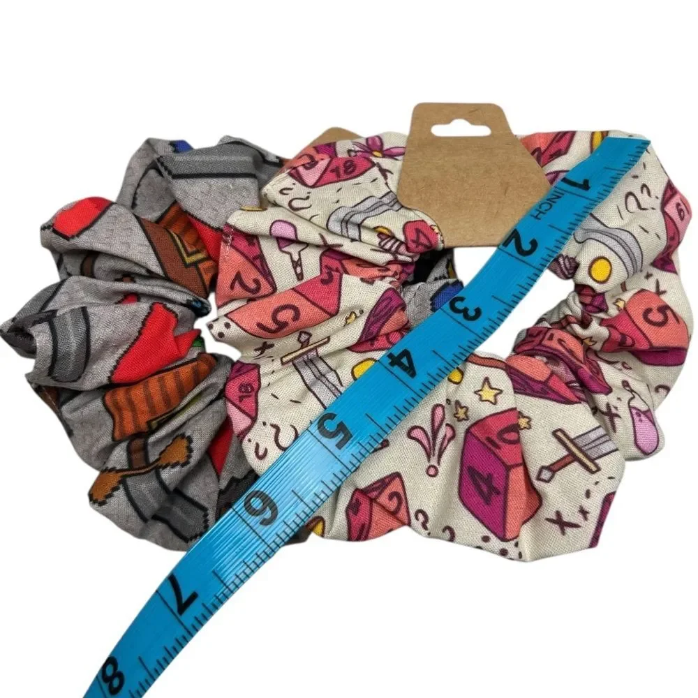 Scrunchies 2-Pack Handmade Dice and Dungeon Gamer